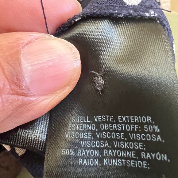 Anthro Tallulah Wide Leg Jumpsuit Navy Polka Dot V Neck Flowy Resort 4 Coastal - Picture 7 of 8